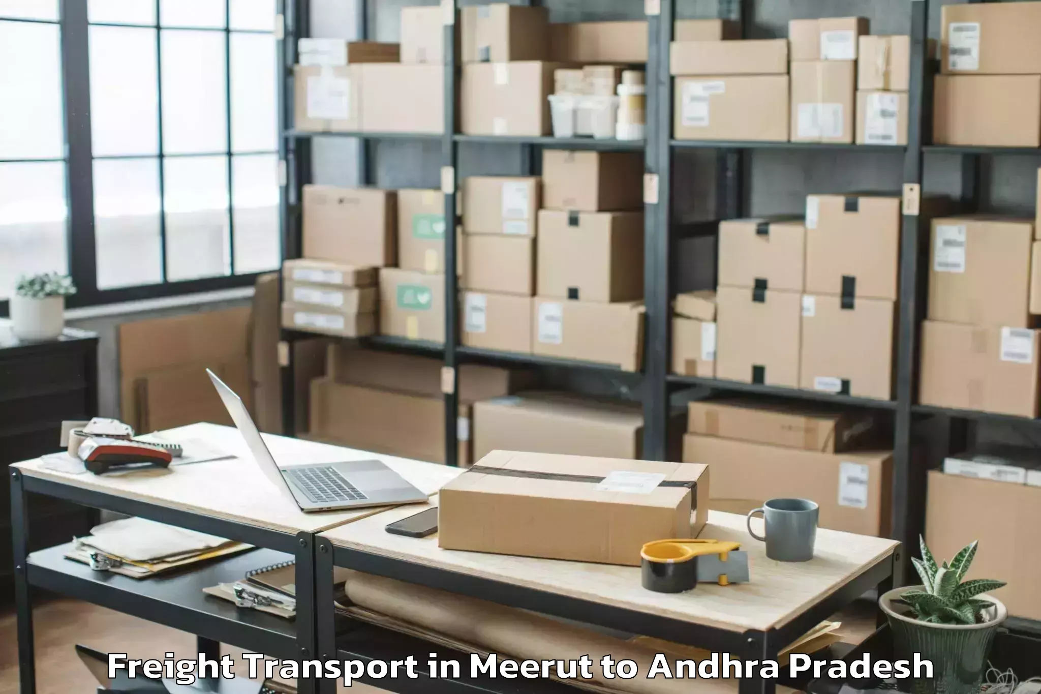 Comprehensive Meerut to Nandivada Freight Transport